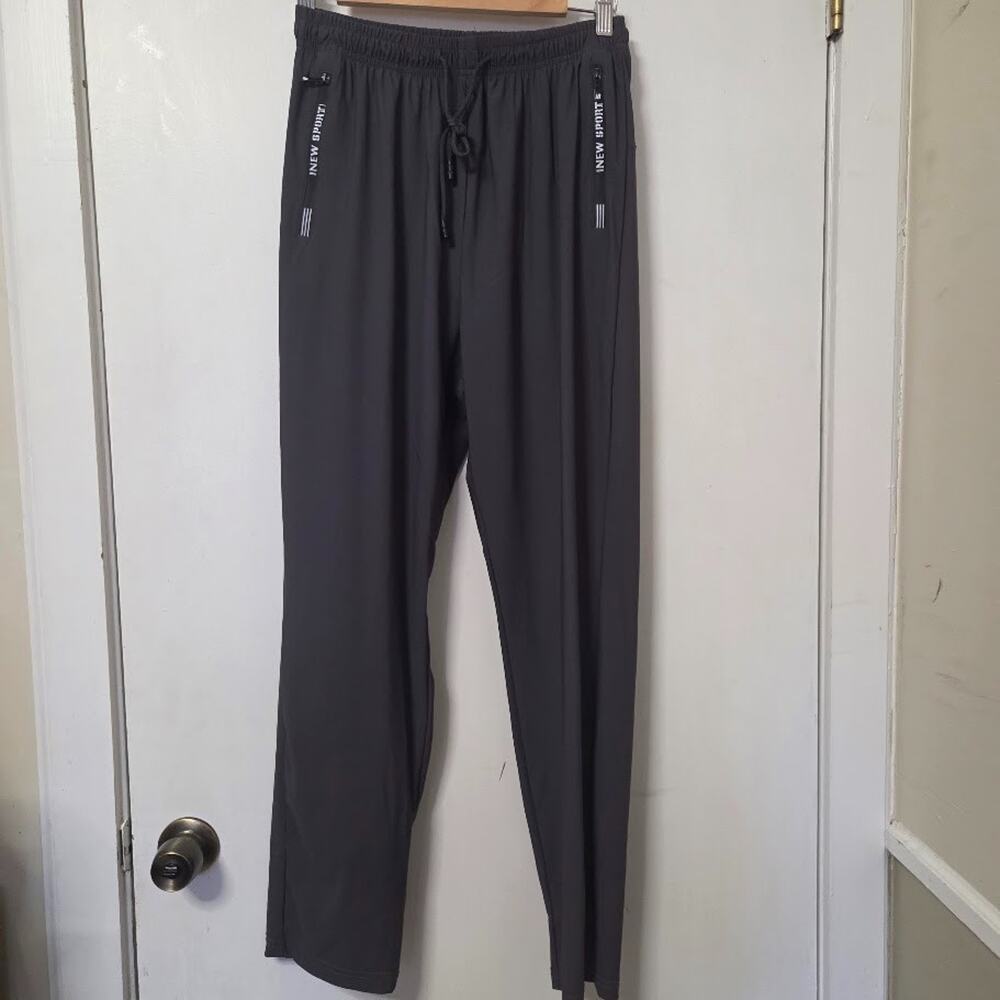 NWOT New Sport Pants Women’s 2XL Gray Quick Dry Stretch Zip Pockets Drawstring